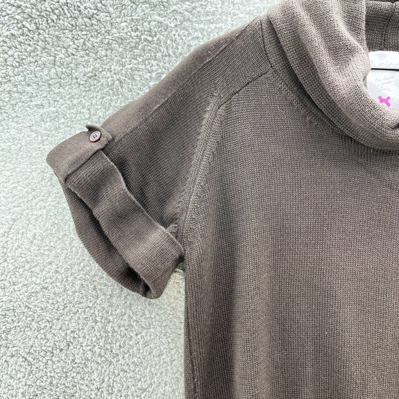 Tubino Sweater Brown Knit Merino Wool Blend Short Sleeve Cowl Italy - Picture 8 of 12